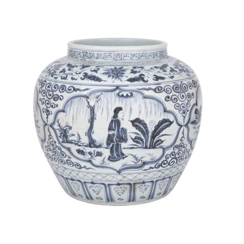 Appraisal: A Blue and White Figural Jar Ming Dynasty or Later