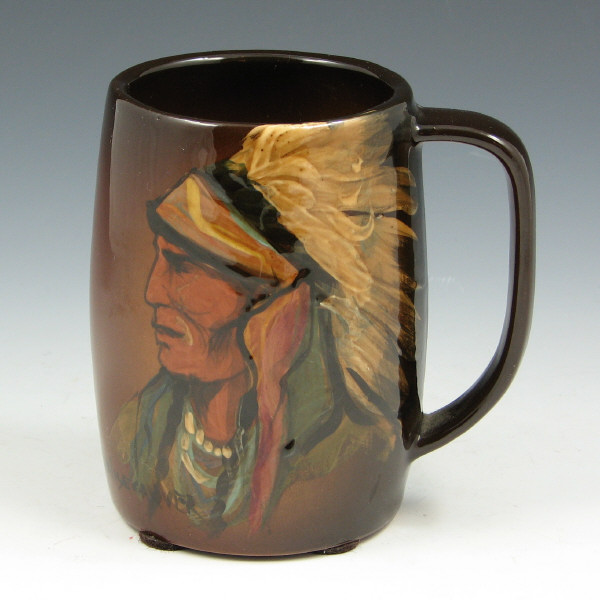 Appraisal: Wisecarver Slip Dec Native American Indian Mug Mug by Rick