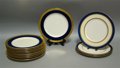 Appraisal: SET OF TEN MINTONS DINNER PLATES With purple seal iron