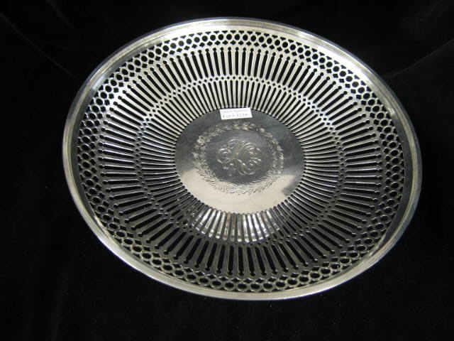 Appraisal: Whiting Sterling Silver Compote basket style reticulated bowl diameter monogram