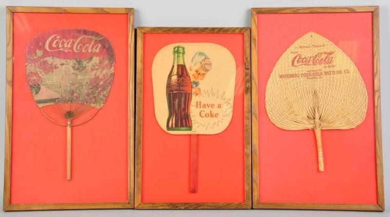 Appraisal: Lot of Framed Coca-Cola Fans Early s to s Some