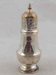 Appraisal: A Georgian style silver sugar caster James Dixon sons Sheffield