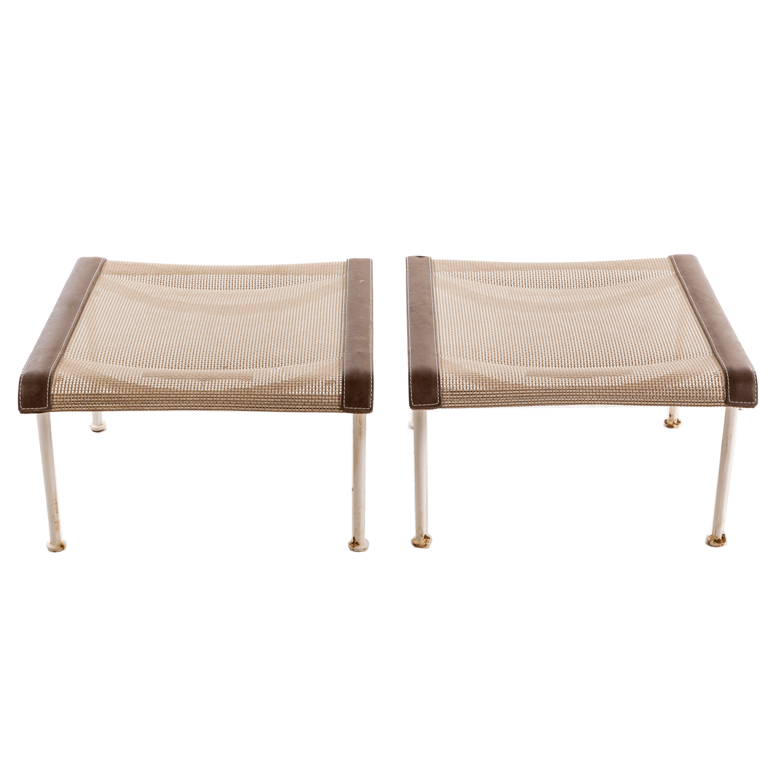 Appraisal: RICHARD SCHULTZ FOR KNOLL PAIR OF OTTOMANS Designed by Richard