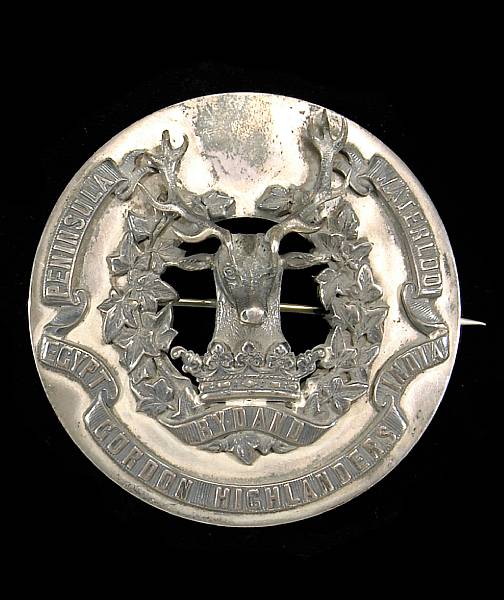 Appraisal: A silver officer's plaid brooch of the Gordon Highlanders by