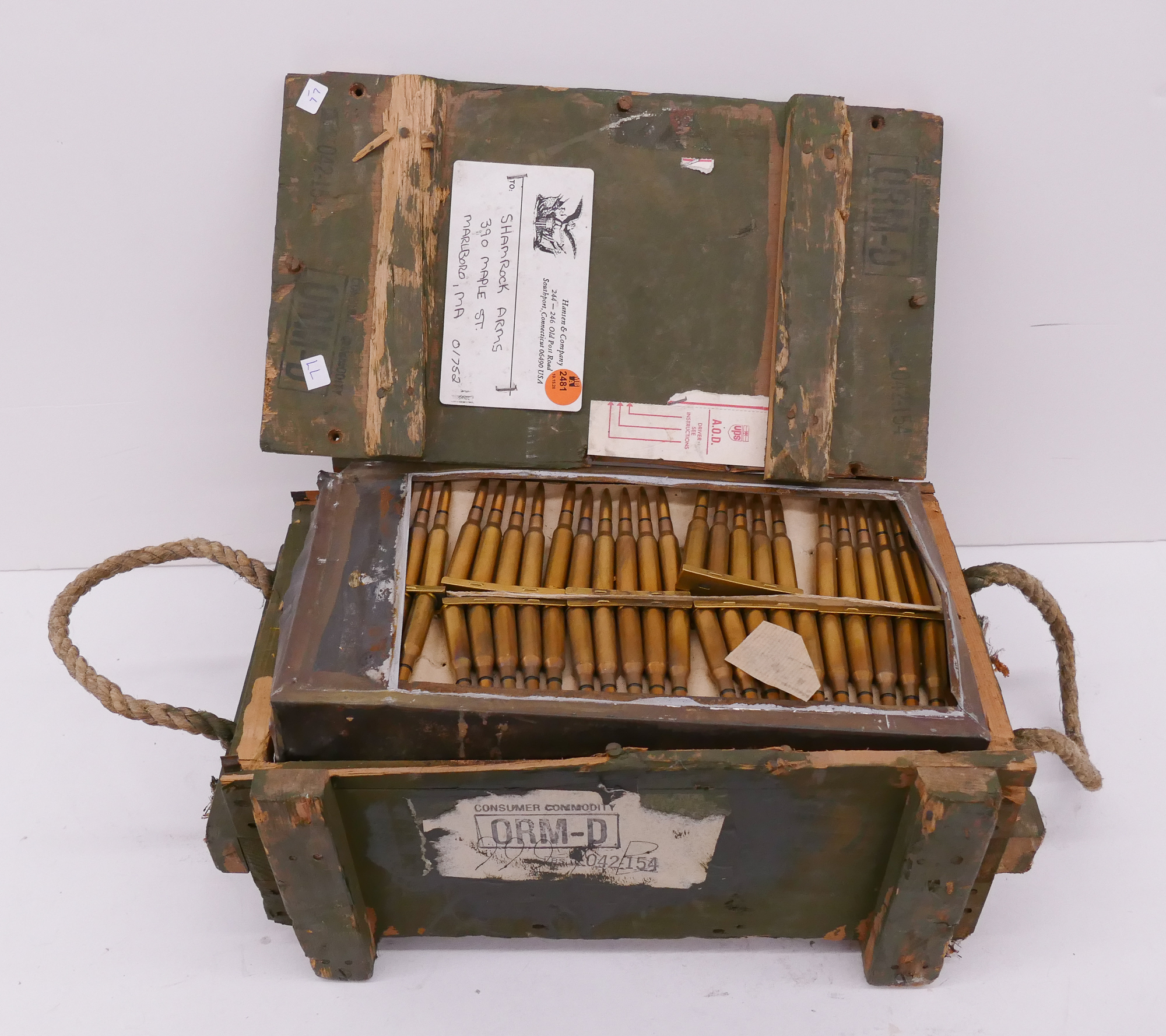 Appraisal: pc x Ammunition with Original Wood Case All ammunition being