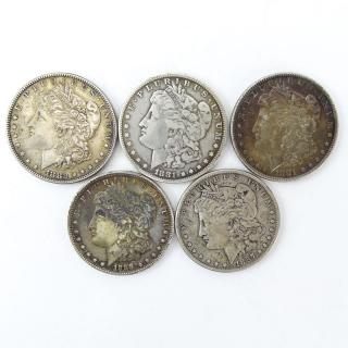 Appraisal: Lot of Five - U S Morgan Silver Dollars Mint