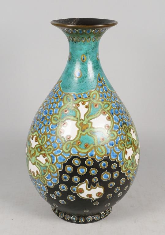 Appraisal: Gouda semi-matte glaze pottery vase Holland c PZH Plateelbakkerij-Zuid Dagmar