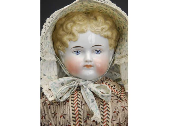 Appraisal: Blonde China Lady Germany ca glazed porcelain shoulder head painted