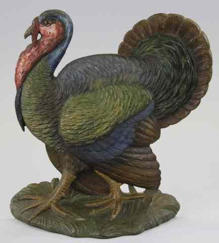 Appraisal: a B H TURKEY DOORSTOP One of the larger Bradley