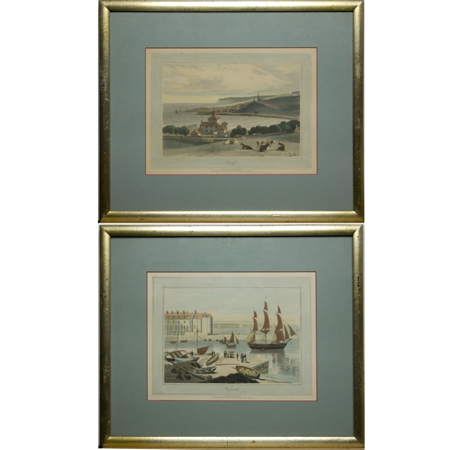 Appraisal: William Daniell BANFF WEYMOUTH Two hand-colored aquatints Estimate nbsp nbsp