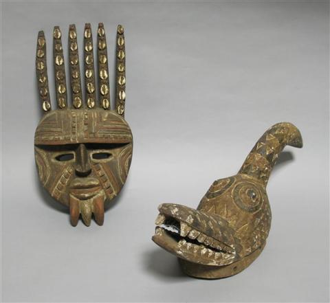 Appraisal: TWO AFRICAN MASKS One from Burkina Faso Nuna the other