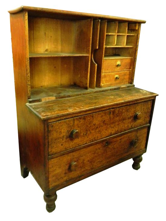 Appraisal: th C pine bookcase desk top portion with fall front