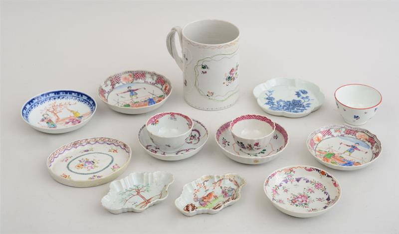 Appraisal: CHINESE EXPORT FAMILLE ROSE PORCELAIN MUG AND THIRTEEN OTHER EXPORT