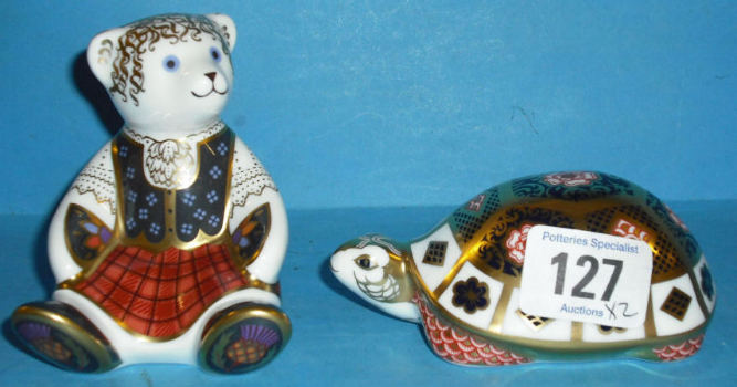 Appraisal: Royal Crown Derby Paperweights Scottish Teddy and The Yorkshire Rose