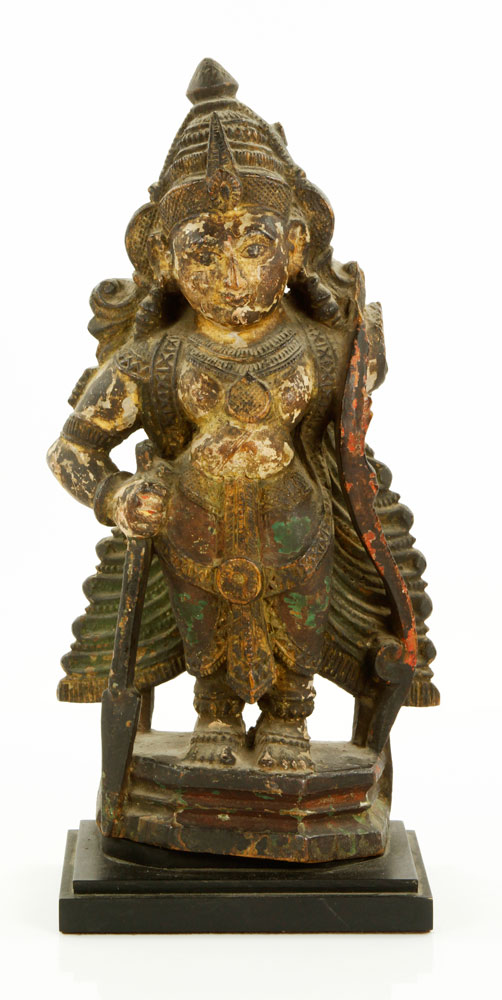 Appraisal: - th C Indian Carved Wood Figure th century carved