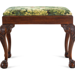 Appraisal: A Chippendale Style Carved Mahogany Claw-and-Ball Foot Stool Late th