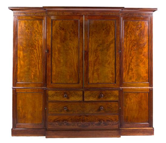 Appraisal: Sale Lot An Irish George III Mahogany Linen Press late