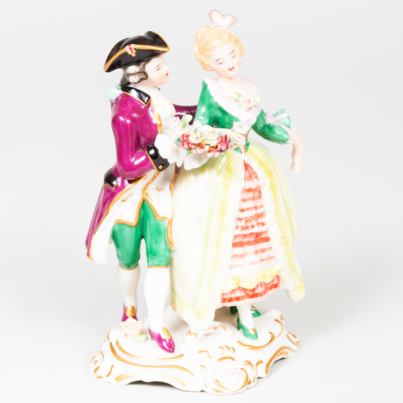 Appraisal: Nymphenburg Porcelain Figural Group of a Dancing Couple Green printed