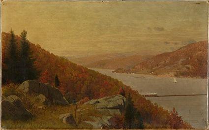 Appraisal: FRANK ANDERSON - HUDSON RIVER VIEW IN AUTUMN Oil on