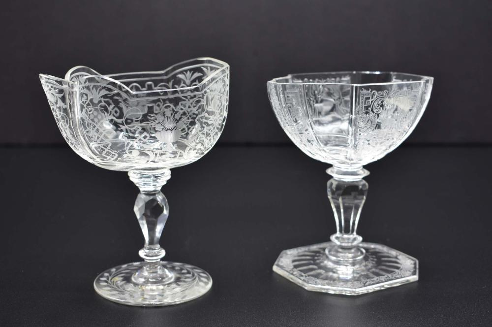 Appraisal: TWO LOBMEYR ARABESQUE SWEETMEAT STEM CUPSLate th Century Both with