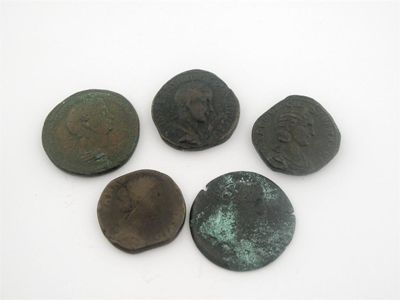 Appraisal: Ancient Roman Bronze Coins Trajan - Sestertius and Alexandrian Drachm