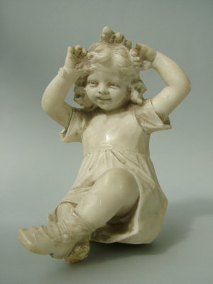 Appraisal: An early th century Continental alabaster figure of a young