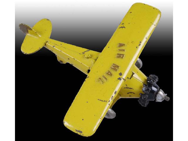 Appraisal: Kenton AirMail Airplane Toy Description Yellow with gold highlights Nickel