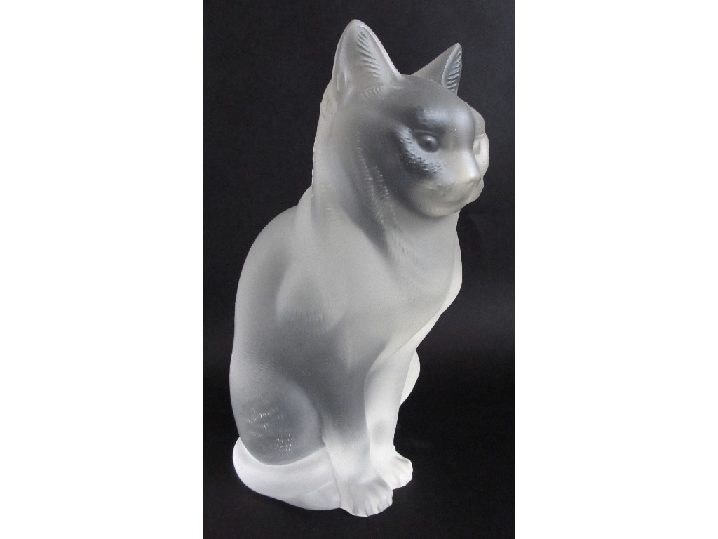 Appraisal: A Rene Lalique satin glass model of a seated cat