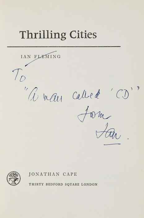 Appraisal: Fleming Ian Thrilling Cities first edition signed presentation from the