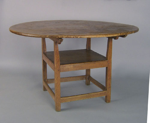 Appraisal: New England pine and maple chair table late th c