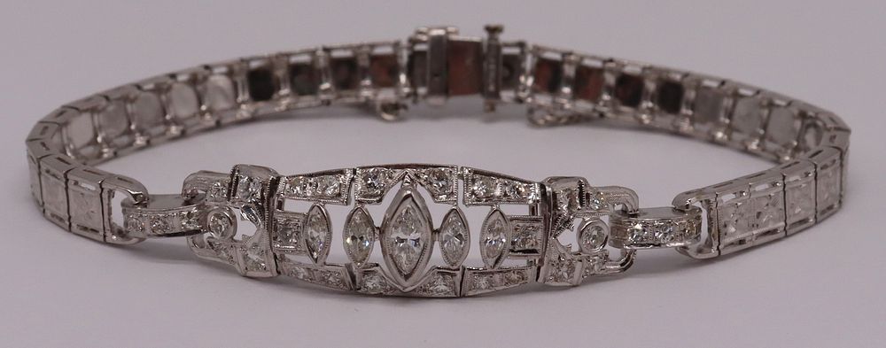 Appraisal: JEWELRY Belle Epoque Platinum Diamond Bracelet Belle Epoque platinum bracelet