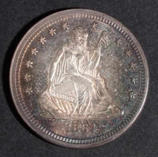 Appraisal: United States seated Liberty type silver quarter dollar MS- with