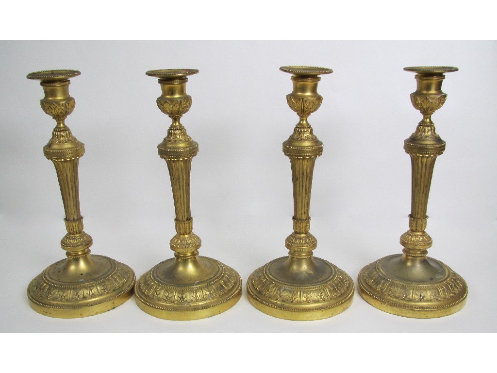 Appraisal: A set of four French ormolu candl