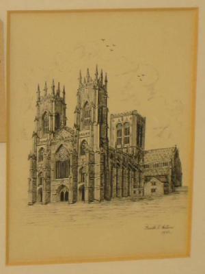 Appraisal: FREDERICK V ACTON York Scenes pen drawings signed and dated