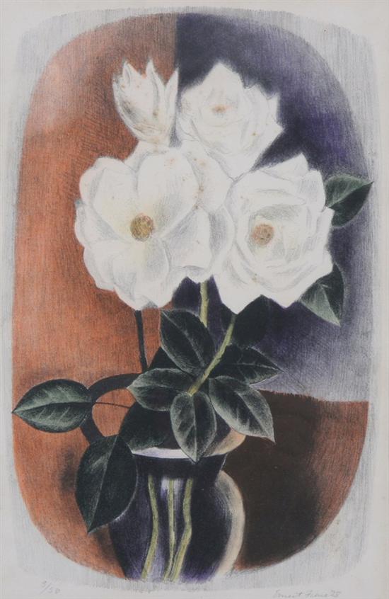 Appraisal: ERNEST FIENE American - WHITE GARDENIAS signed and dated '