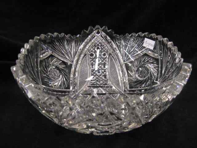 Appraisal: Signed Cut Glass Fruit Bowl brilliant period maple leaf mark