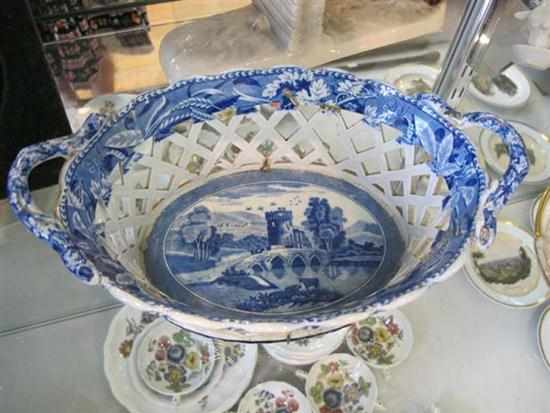 Appraisal: TH CENTURY ENGLISH CHINA BASKET ALL FAULTS