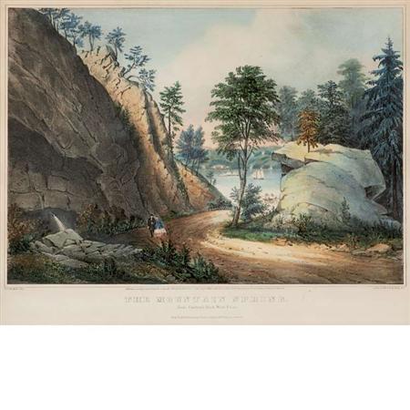 Appraisal: Currier Ives publishers WEST POINT VIEWS Four hand-colored lithographs Estimate