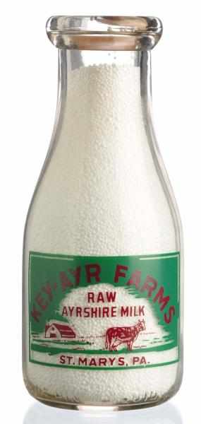 Appraisal: Key-Ayr Farms Pint Milk Bottle Description St Marys PA Condition