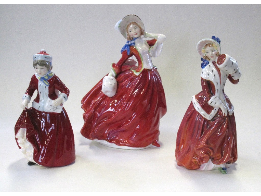 Appraisal: Three Royal Doulton figures 'Best Wishes' HN 'Christmas Morn' HN