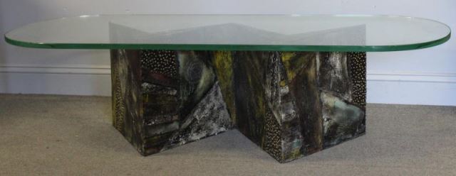 Appraisal: Paul Evans Mixed Metal PE- Coffee Table Paul Evans for