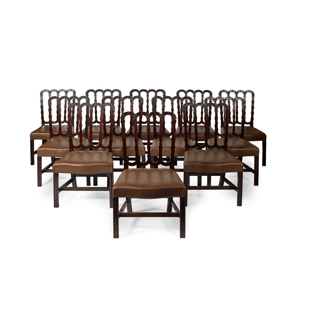 Appraisal: SET OF FOURTEEN GEORGIAN STYLE MAHOGANY DINING CHAIRS IN THE