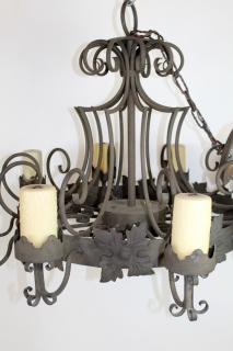 Appraisal: arm iron Gothic style chandelier arm Gothic style iron chandelier