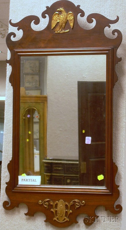 Appraisal: Queen Anne Style Mahogany and Mahogany Veneer Mirror and a