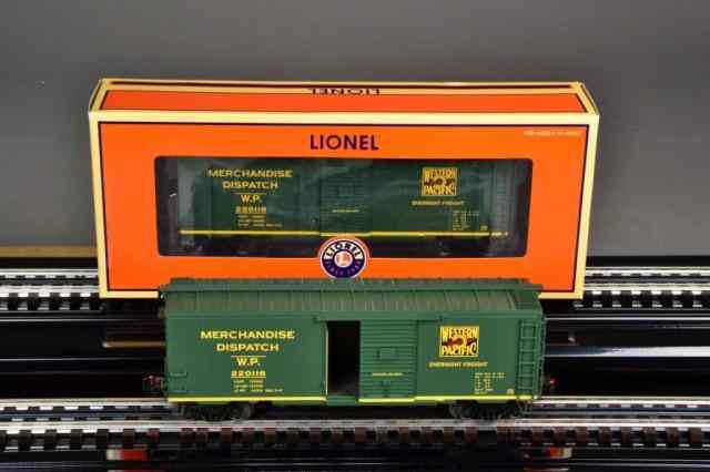 Appraisal: LIONEL WESTERN PACIFIC EXPRESS BOXCARSIncluding two identical WP boxcars painted