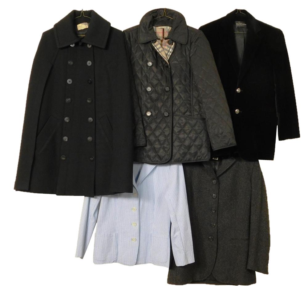 Appraisal: VINTAGE CLOTHING Five women's coats mixed designers and sizes details