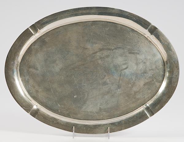 Appraisal: GERMAN SILVER ART DECO TRAY German Art Deco style oval