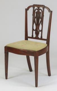 Appraisal: Sheraton style chair w needlepoint seat Sheraton style chair late