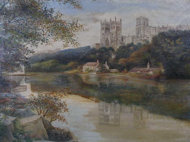 Appraisal: English School English Castle oil on canvas illegible signature depicts