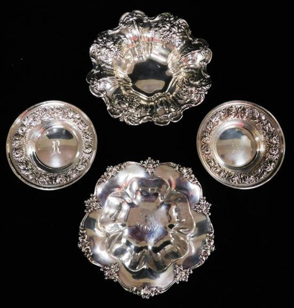 Appraisal: SILVER Four sterling ornate dishes Reed Barton Francis I bowl